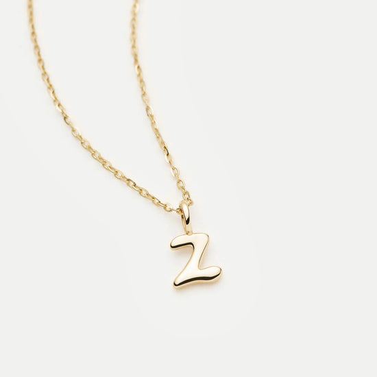 Fine Initial Mini Pendant Necklace - Z | 14k Solid Gold Necklaces Missoma 