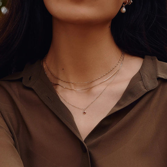 Fine January Birthstone Pendant Necklace | 14k Solid Gold/Garnet Necklace Missoma 