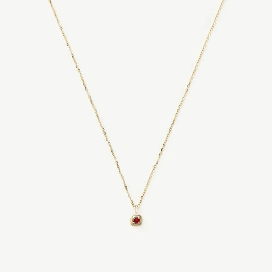 Fine January Birthstone Pendant Necklace | 14k Solid Gold/Garnet Necklace Missoma 