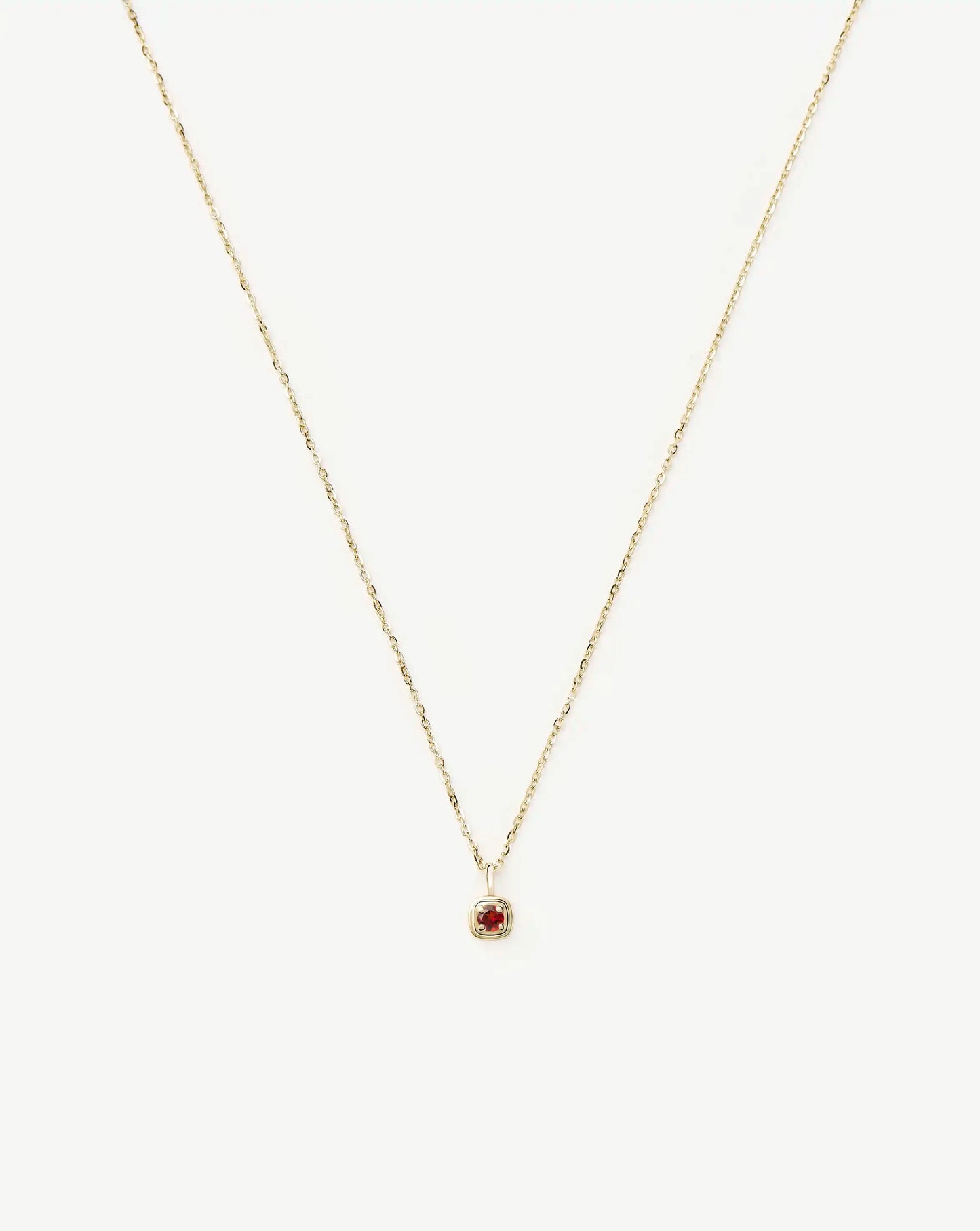 Fine January Birthstone Pendant Necklace | 14k Solid Gold/Garnet Necklace Missoma 