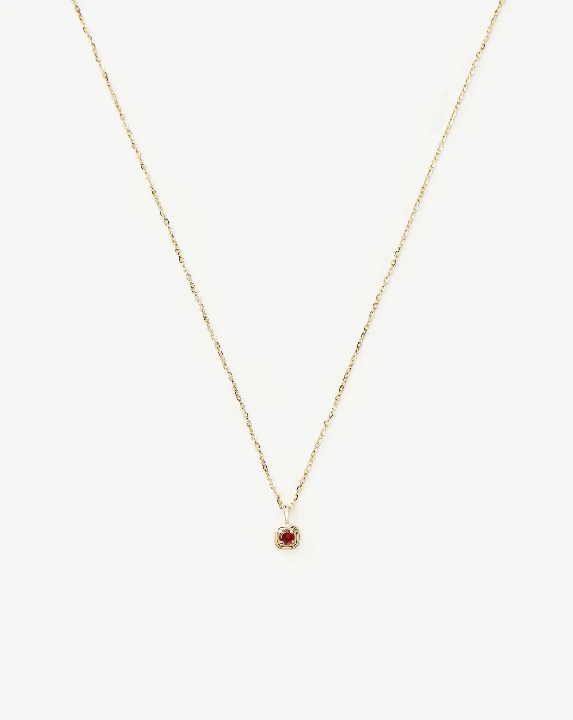 Fine January Birthstone Pendant Necklace | 14k Solid Gold/Garnet Necklace Missoma 