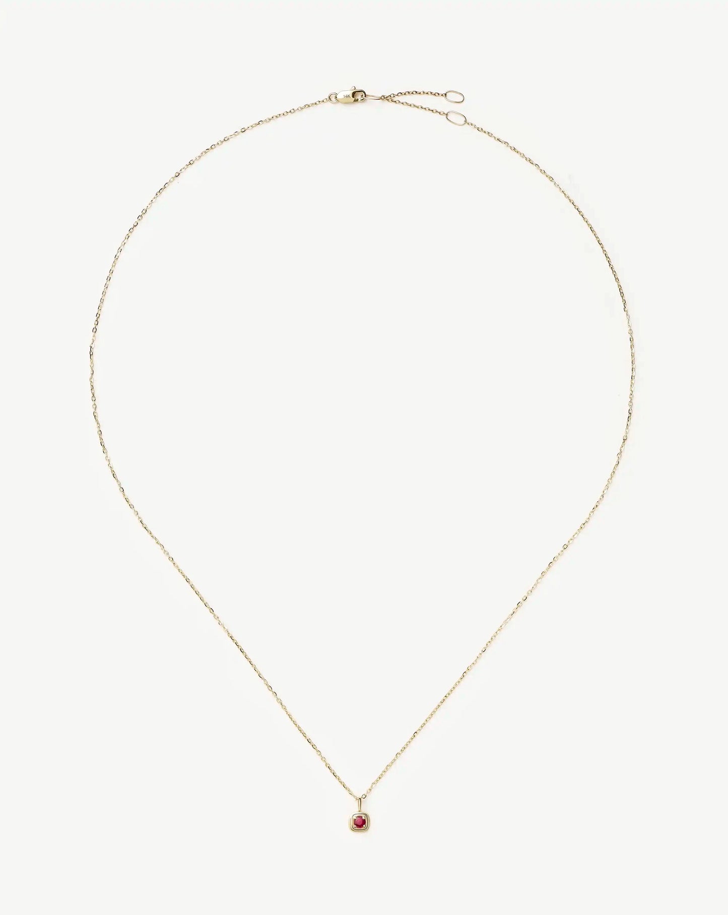 Fine July Birthstone Pendant Necklace | 14k Solid Gold/Ruby Necklace Missoma 