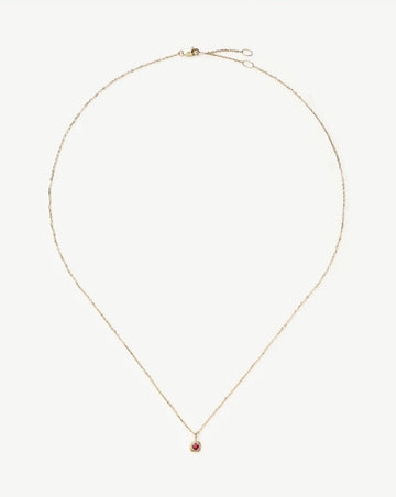 Fine July Birthstone Pendant Necklace | 14k Solid Gold/Ruby Necklace Missoma 