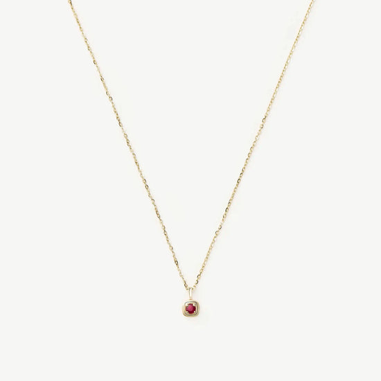 Fine July Birthstone Pendant Necklace | 14k Solid Gold/Ruby Necklace Missoma 