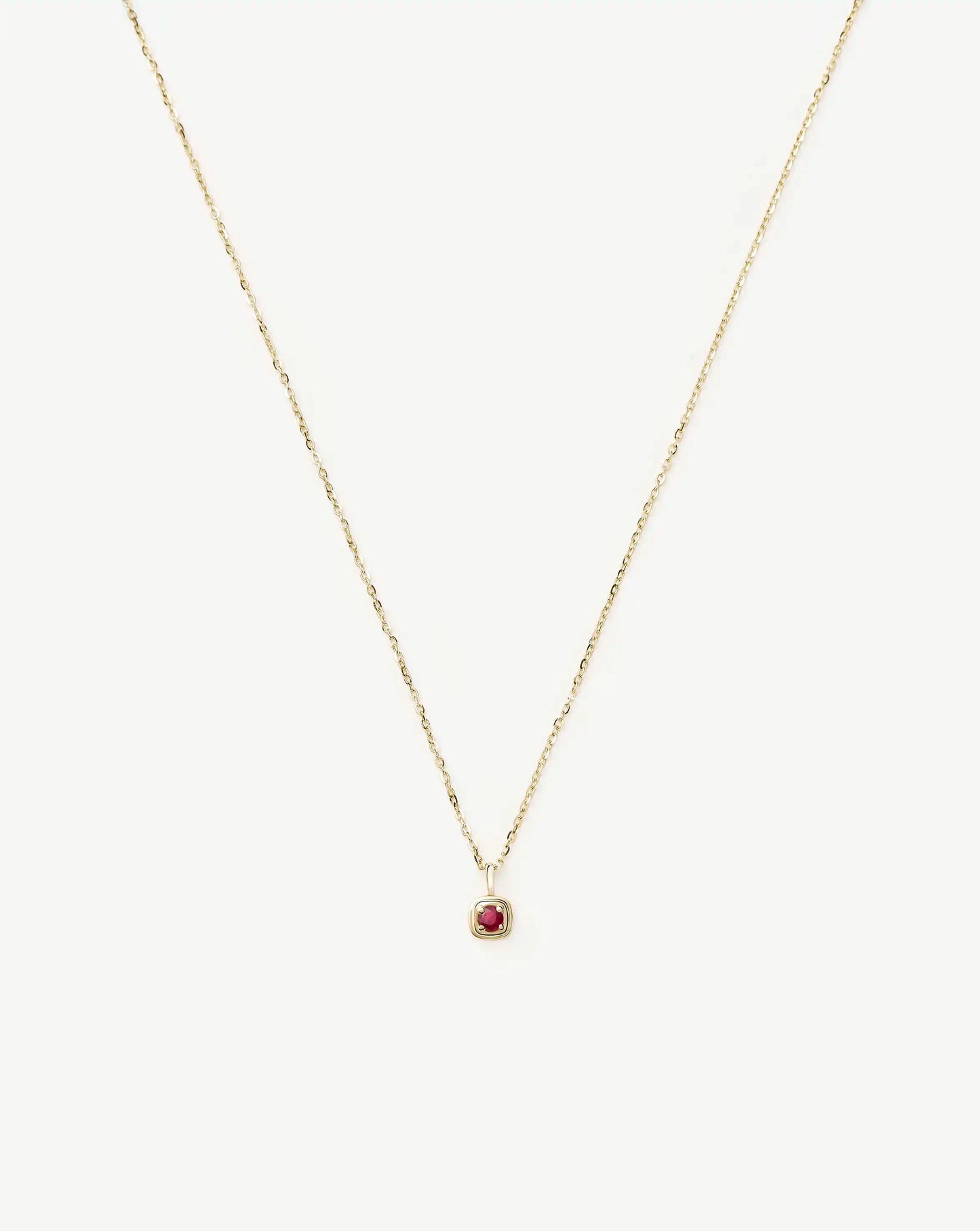 Fine July Birthstone Pendant Necklace | 14k Solid Gold/Ruby Necklace Missoma 