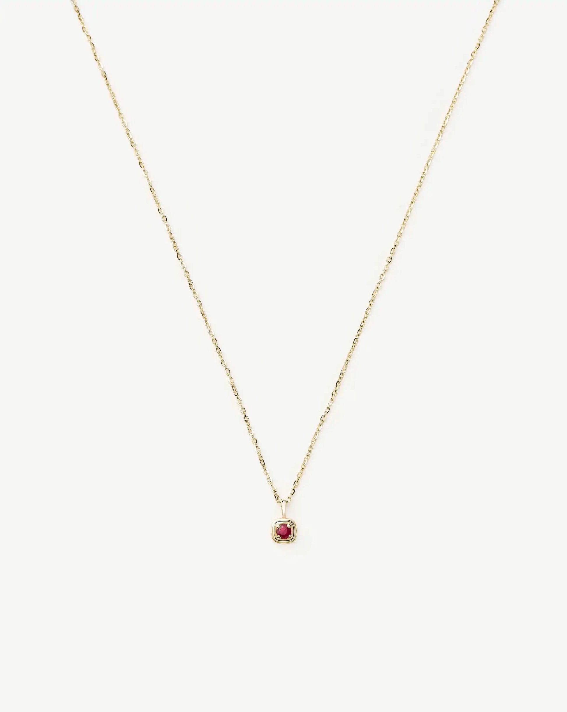 Fine July Birthstone Pendant Necklace | 14k Solid Gold/Ruby Necklace Missoma 