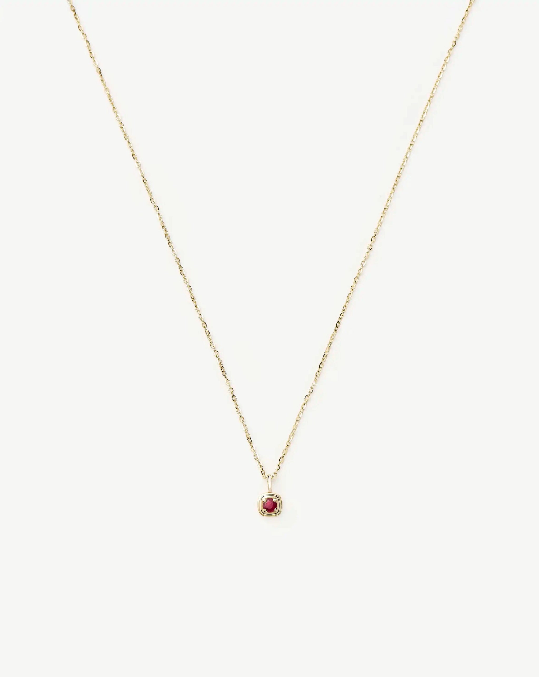 Fine July Birthstone Pendant Necklace | 14k Solid Gold/Ruby Necklace Missoma 