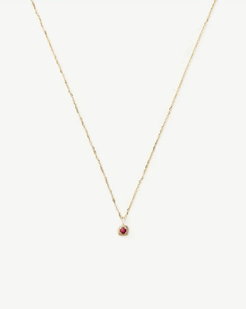 Fine July Birthstone Pendant Necklace | 14k Solid Gold/Ruby Necklace Missoma 