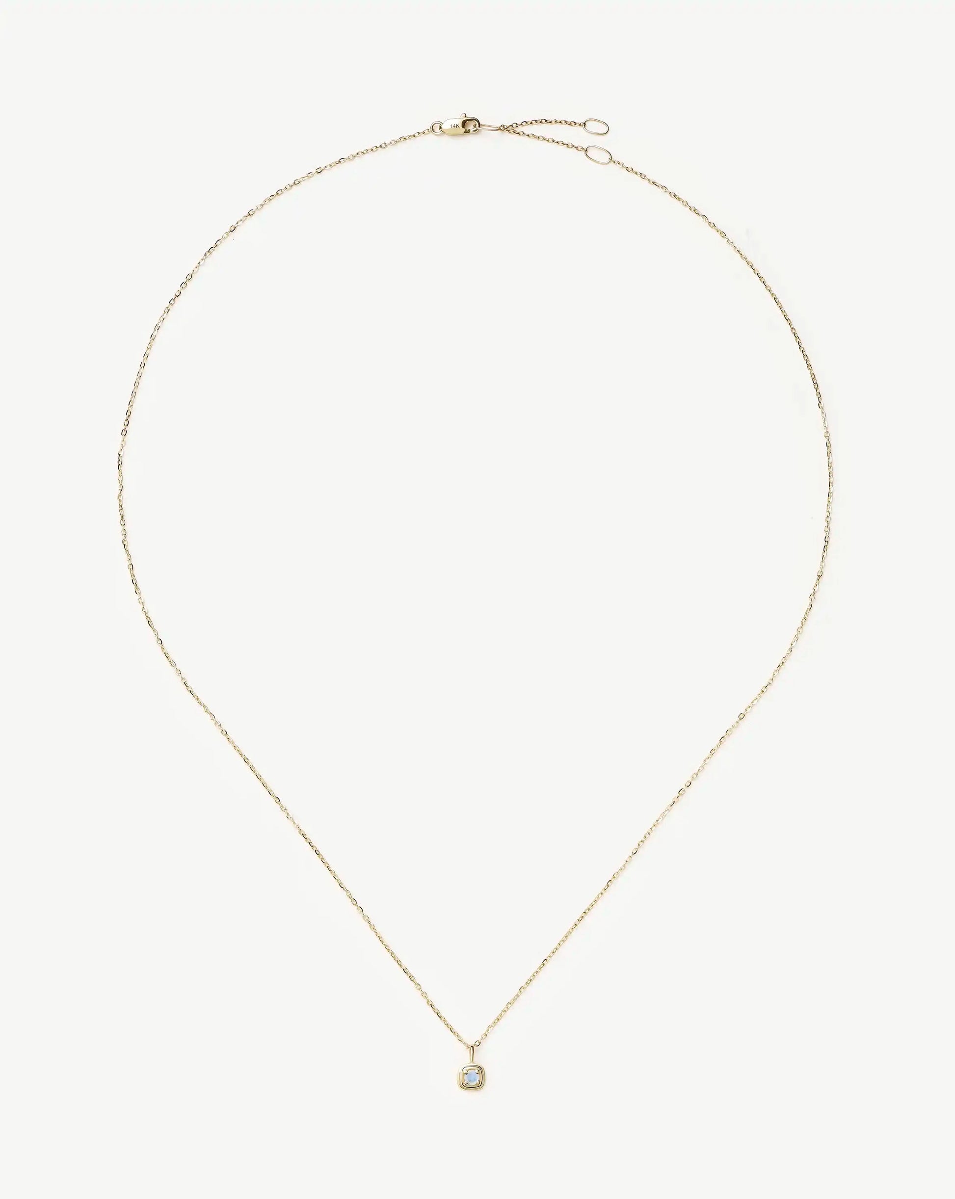 Fine June Birthstone Pendant Necklace | 14k Solid Gold/Rainbow Moonstone Necklace Missoma 