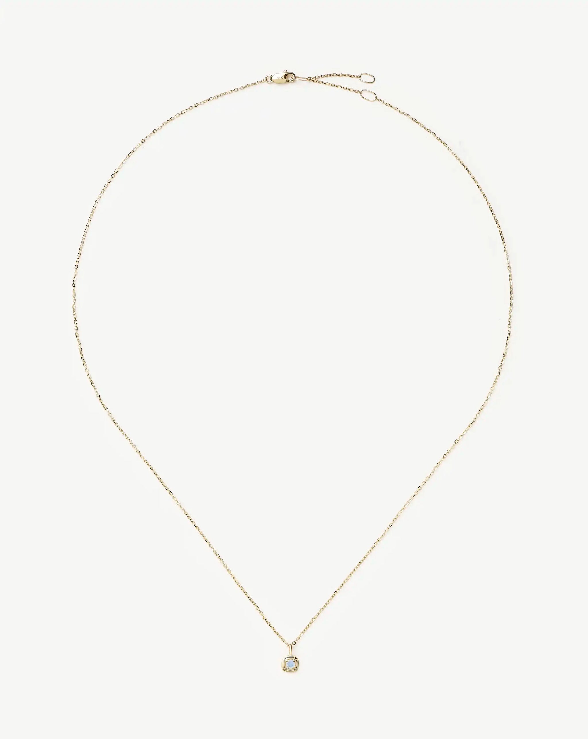 Fine June Birthstone Pendant Necklace | 14k Solid Gold/Rainbow Moonstone Necklace Missoma 