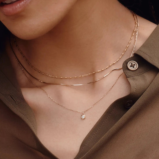 Fine June Birthstone Pendant Necklace | 14k Solid Gold/Rainbow Moonstone Necklaces Missoma 