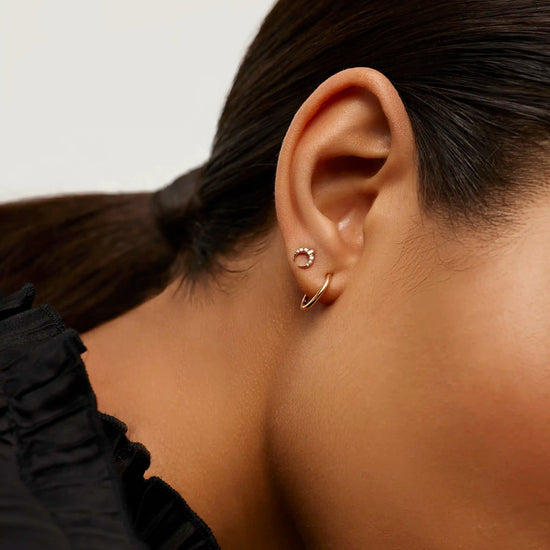 Fine Lucy Williams Horn Single Stud Earring | 14k Solid Gold/Diamond Earrings Missoma 