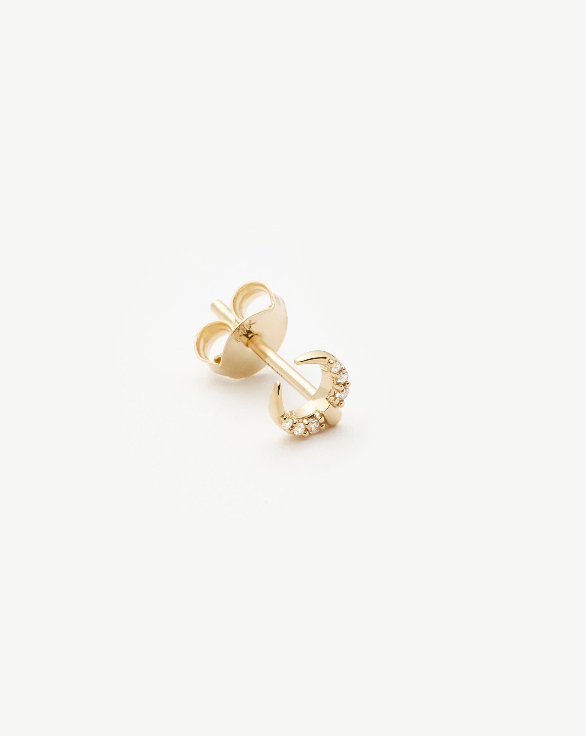 Fine Lucy Williams Horn Single Stud Earring | 14k Solid Gold/Diamond Earrings Missoma 