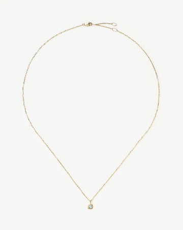 Fine March Birthstone Pendant Necklace | 14k Solid Gold/Aquamarine Necklace Missoma 