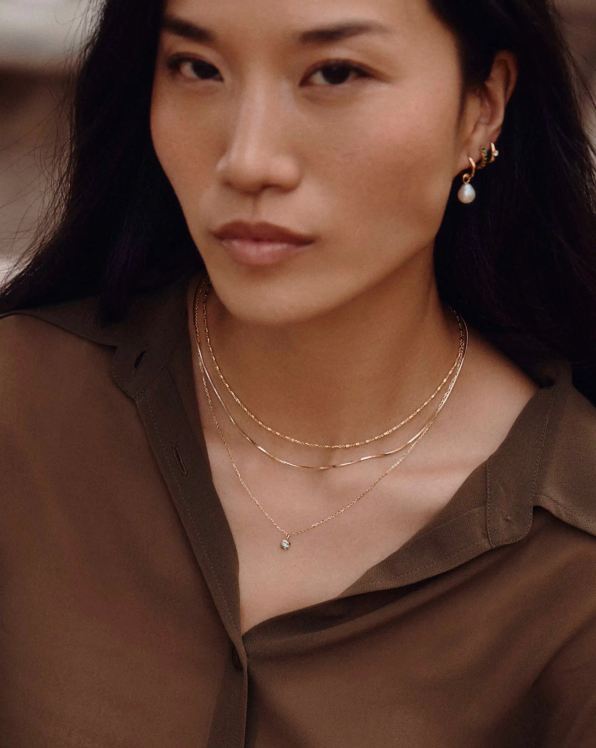 Fine March Birthstone Pendant Necklace | 14k Solid Gold/Aquamarine Necklace Missoma 
