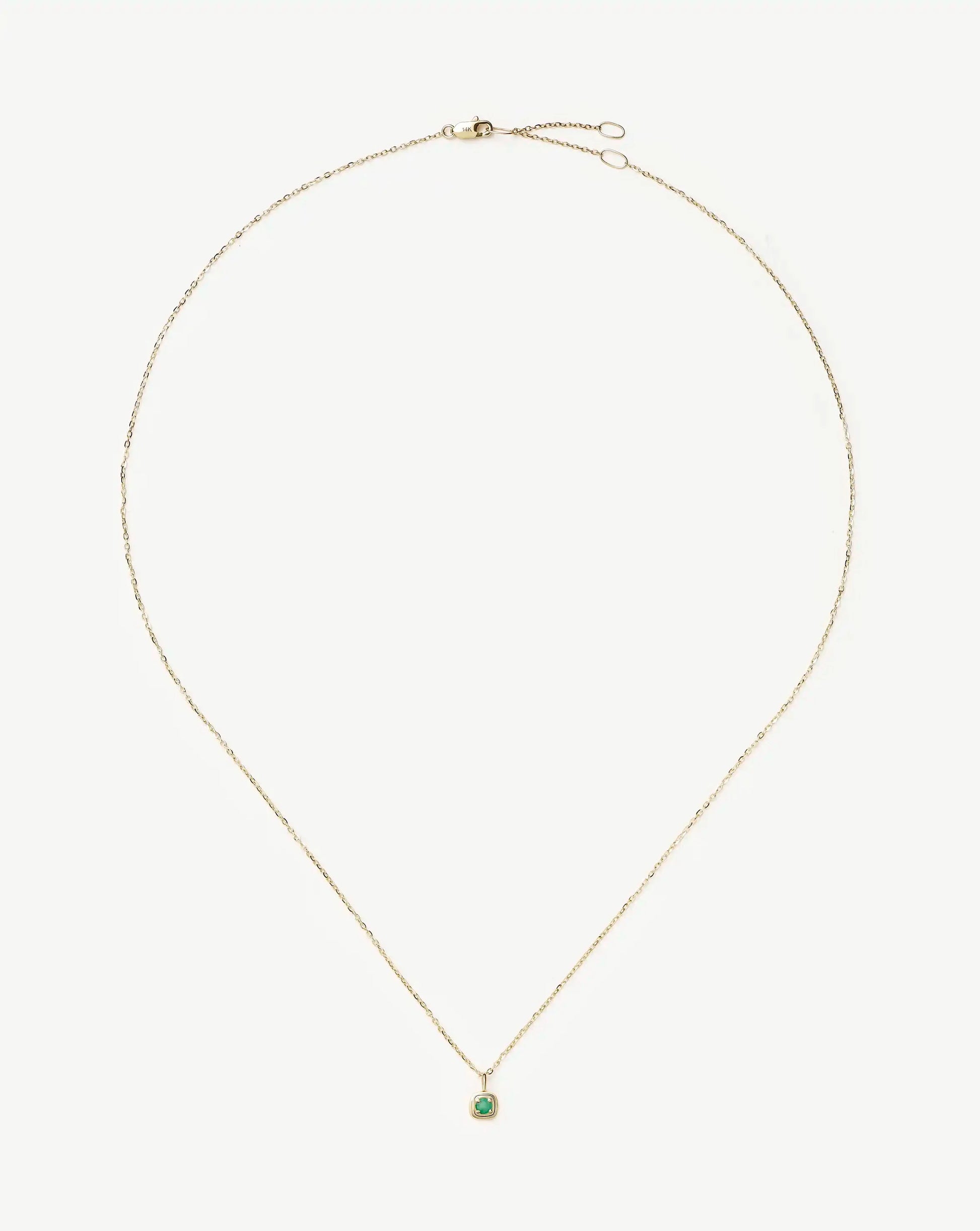 Fine May Birthstone Pendant Necklace | 14k Solid Gold/Emerald Necklace Missoma 