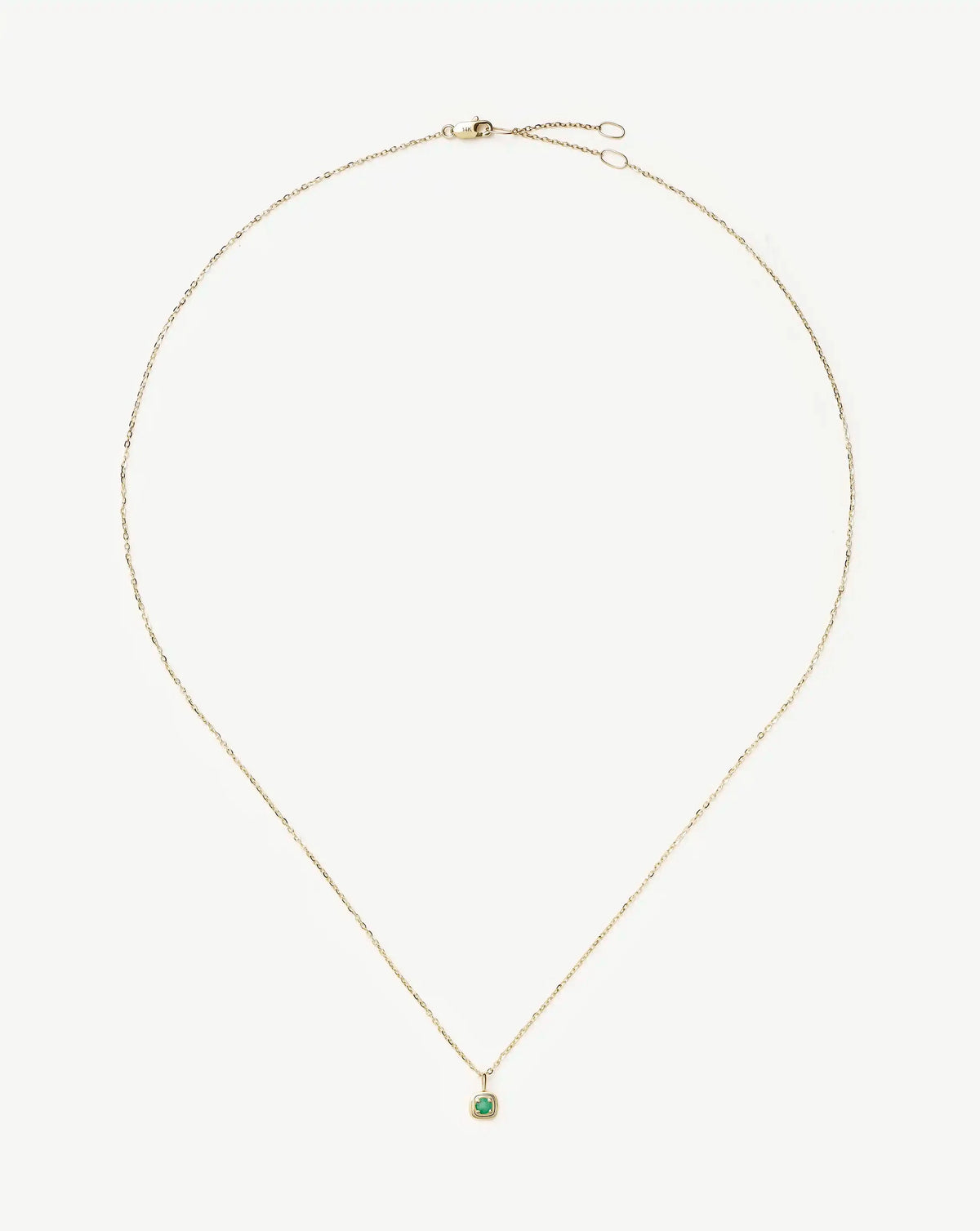 Fine May Birthstone Pendant Necklace | 14k Solid Gold/Emerald Necklace Missoma 