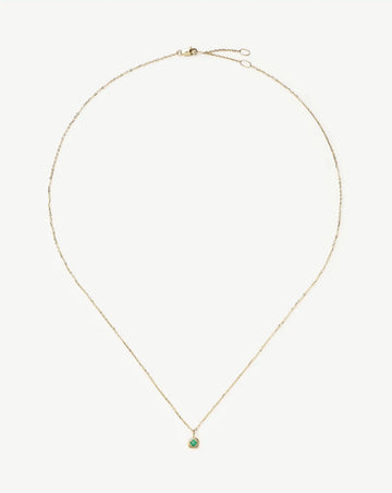 Fine May Birthstone Pendant Necklace | 14k Solid Gold/Emerald Necklace Missoma 
