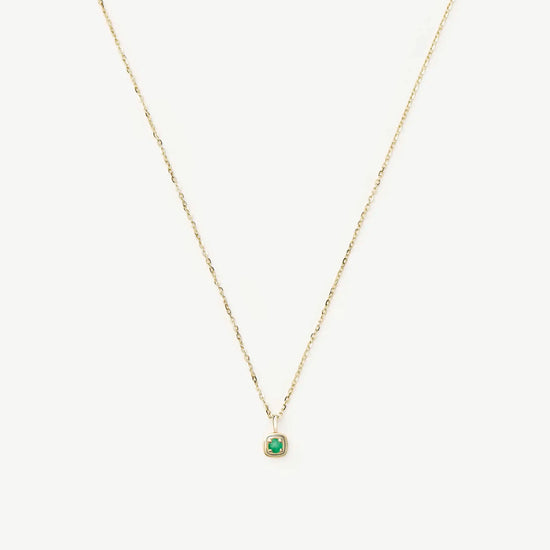 Fine May Birthstone Pendant Necklace | 14k Solid Gold/Emerald Necklace Missoma 