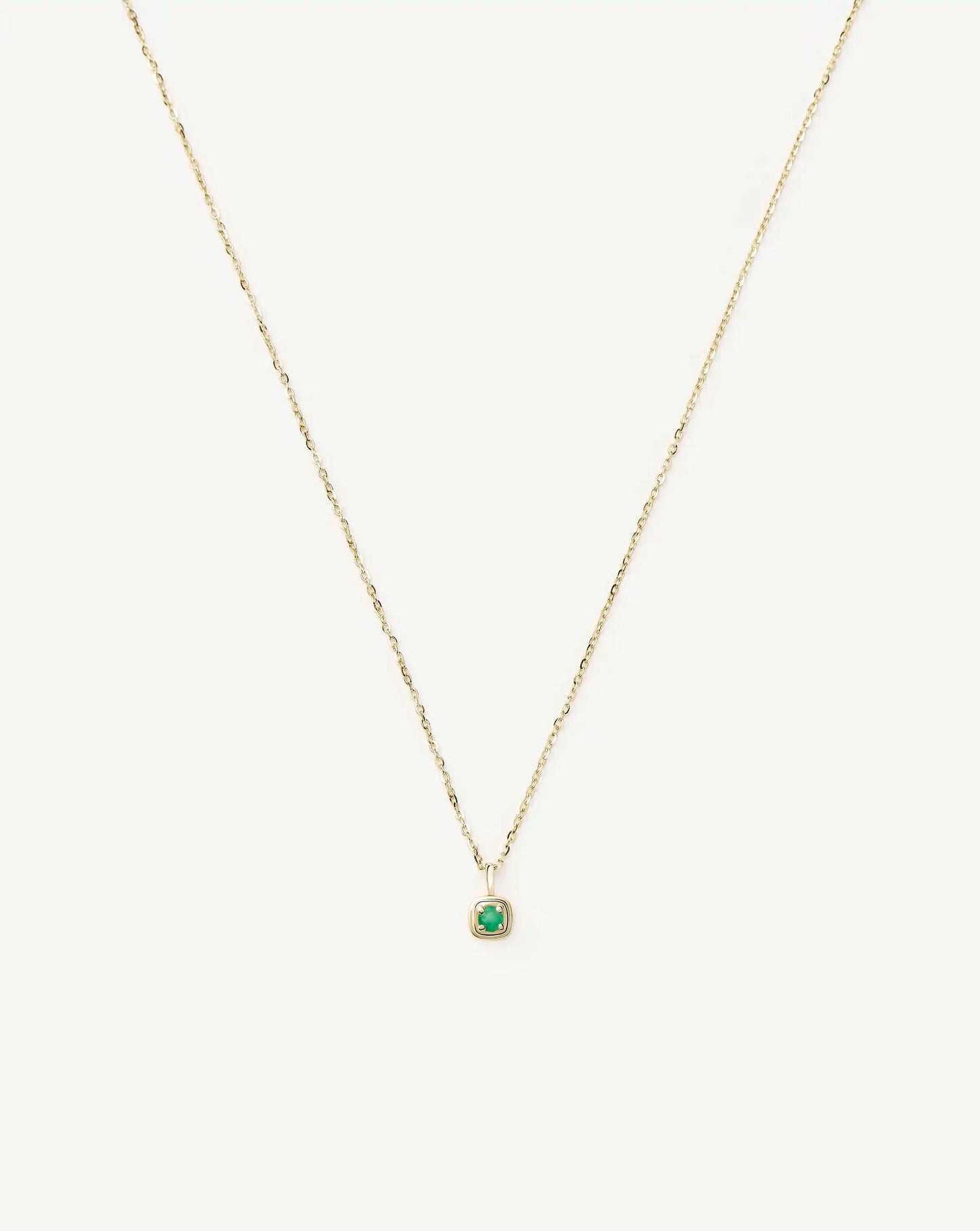 Fine May Birthstone Pendant Necklace | 14k Solid Gold/Emerald Necklace Missoma 