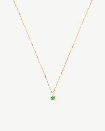 Fine May Birthstone Pendant Necklace | 14k Solid Gold/Emerald Necklace Missoma 