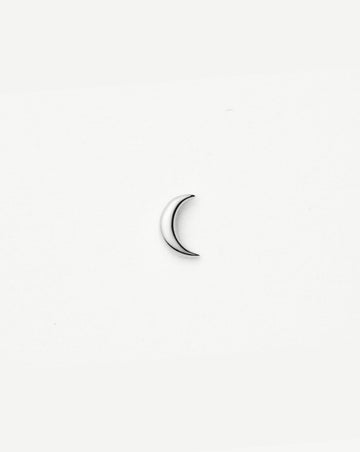 Fine Moon Piercing Stud Earring | 14k White Gold Earrings Missoma 