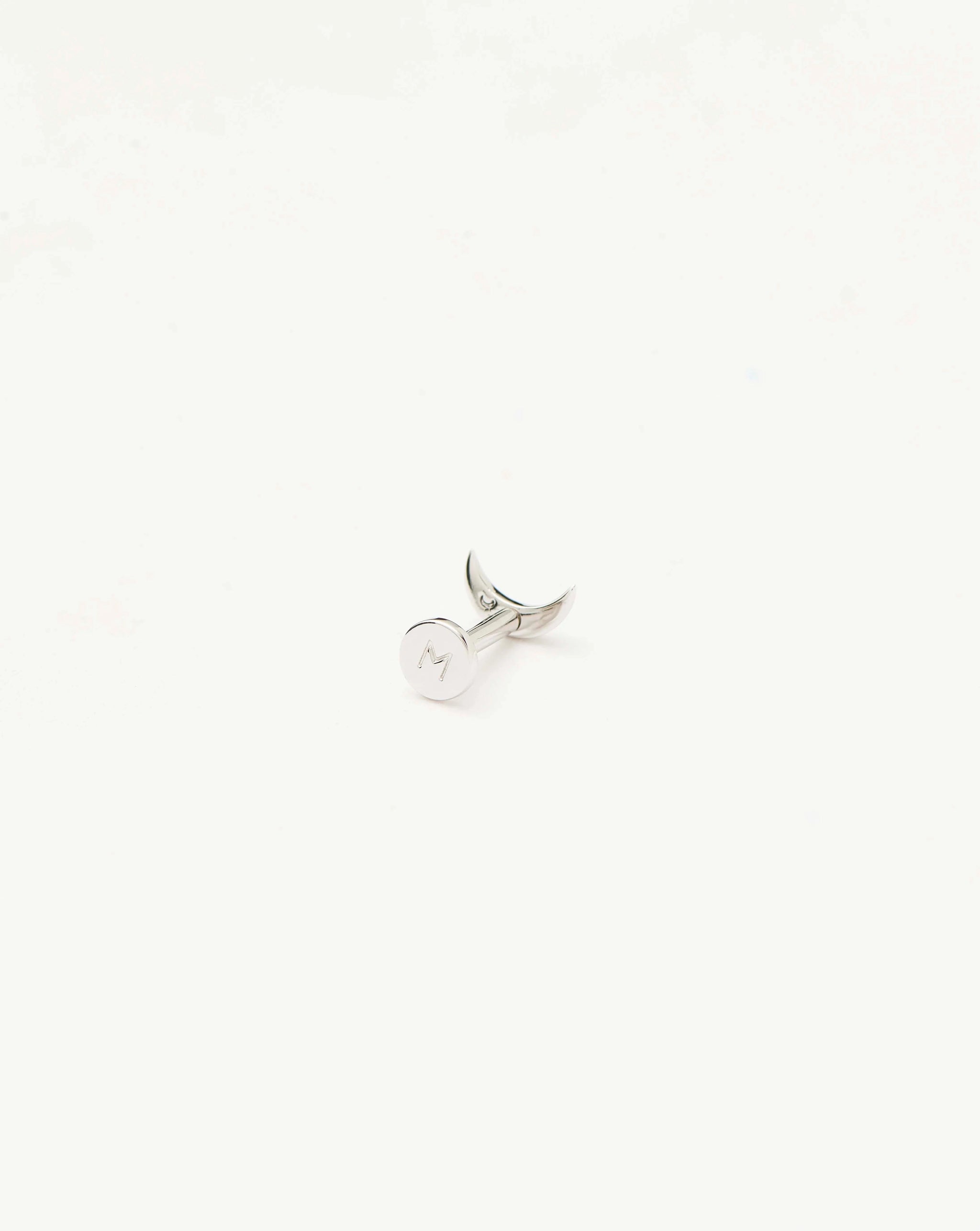 Fine Moon Piercing Stud Earring | 14k White Gold Earrings Missoma 
