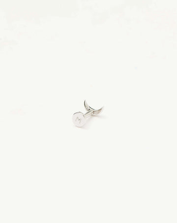 Fine Moon Piercing Stud Earring | 14k White Gold Earrings Missoma 