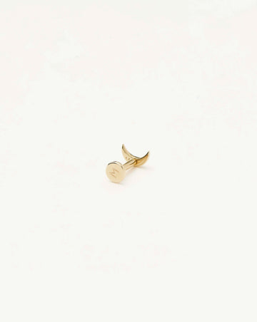 Fine Moon Piercing Stud Earring | 14k Yellow Gold Earrings Missoma 