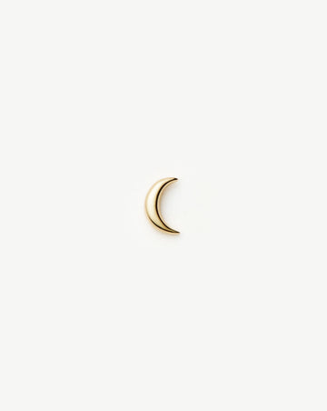 Fine Moon Piercing Stud Earring | 14k Yellow Gold Earrings Missoma 