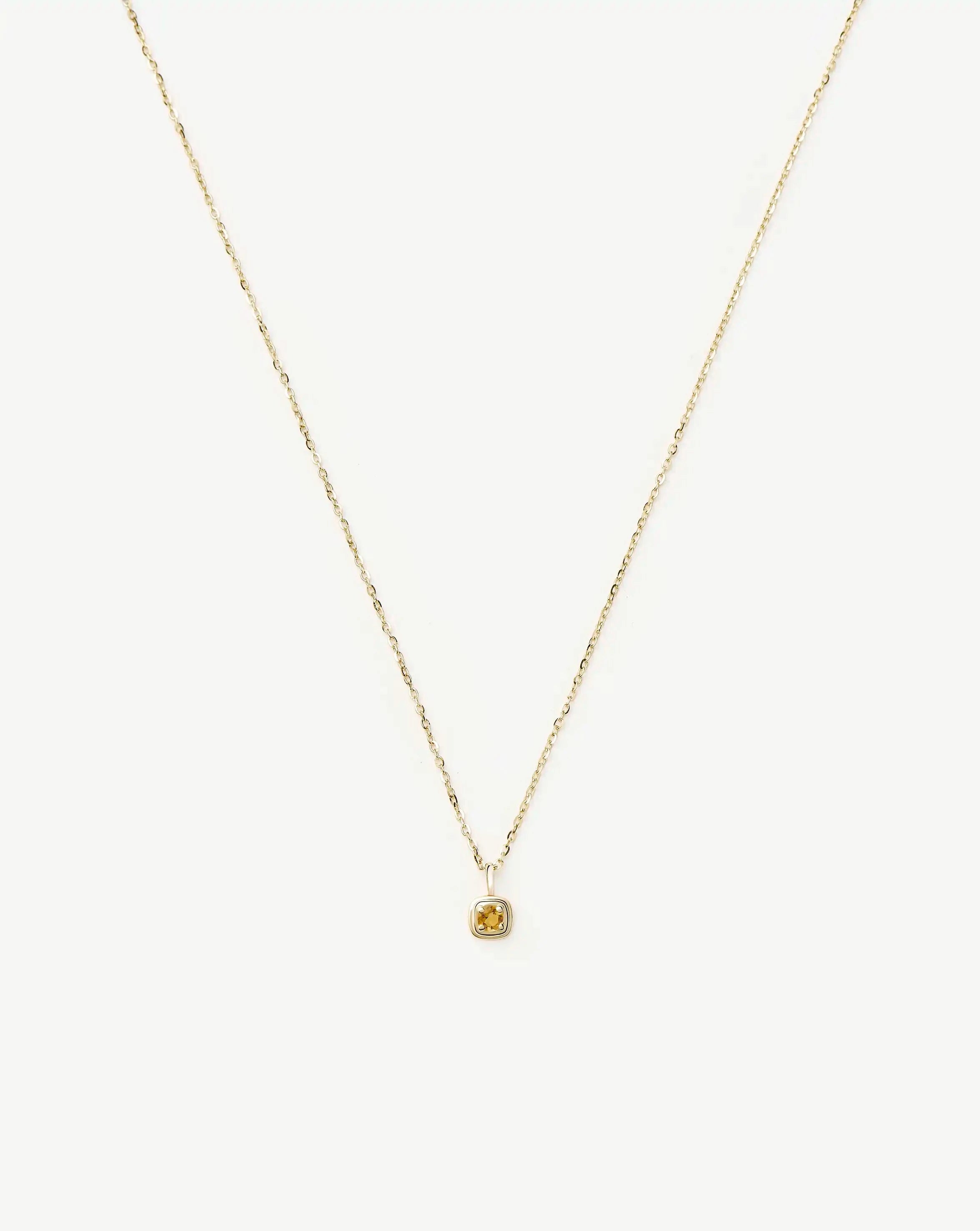 Fine November Birthstone Pendant Necklace | 14k Solid Gold/Citrine Necklace Missoma 