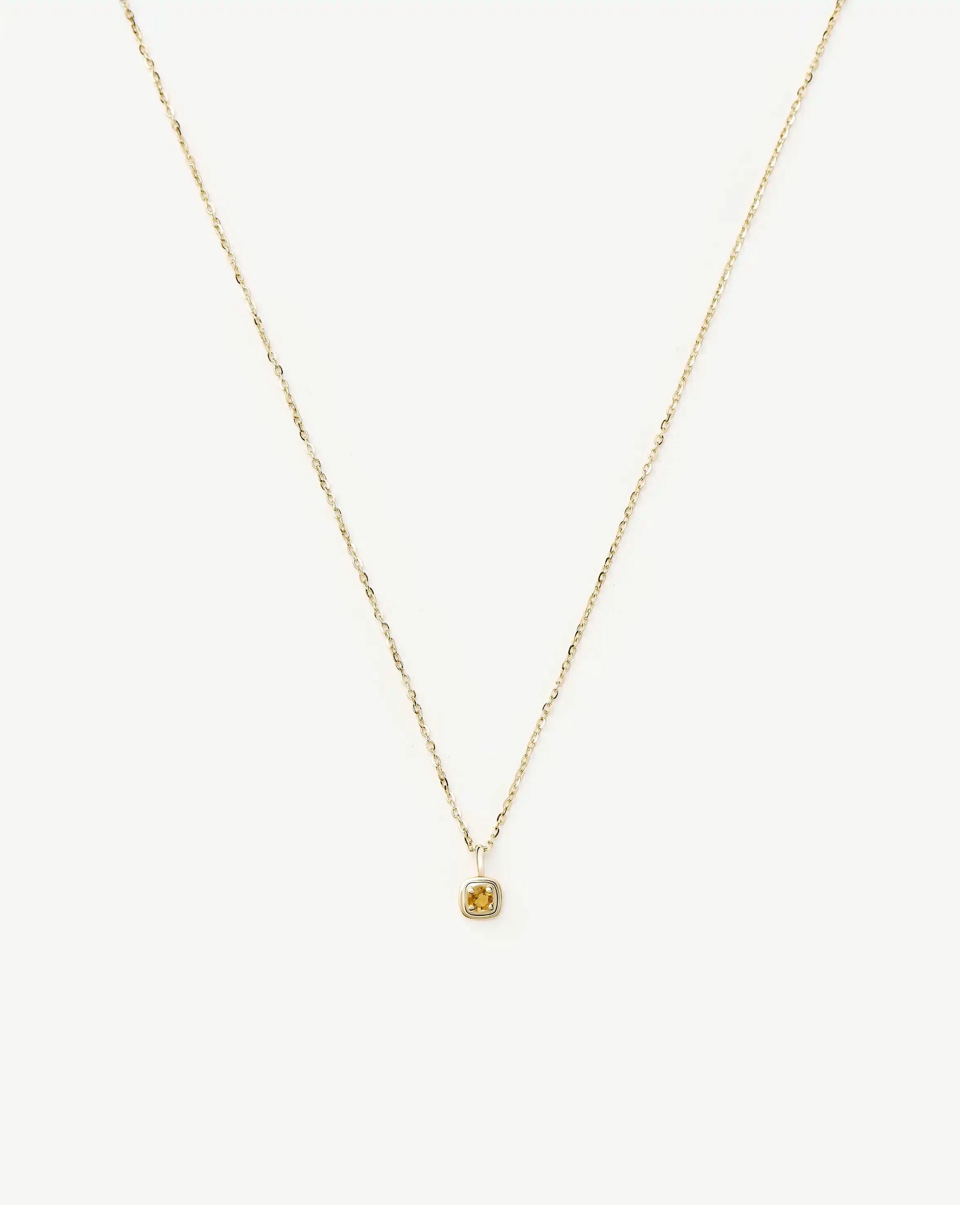 Fine November Birthstone Pendant Necklace | 14k Solid Gold/Citrine Necklace Missoma 