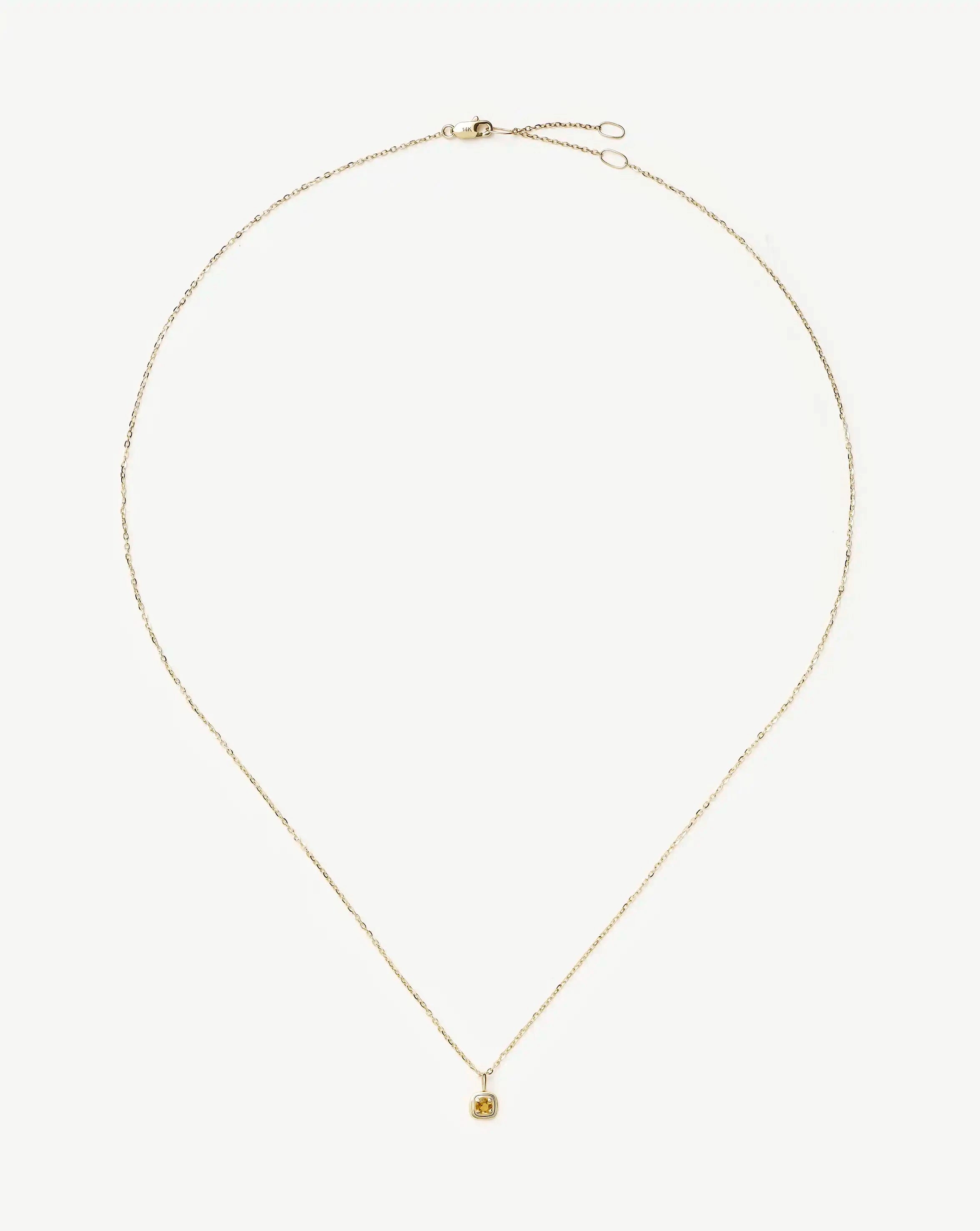 Fine November Birthstone Pendant Necklace | 14k Solid Gold/Citrine Necklace Missoma 