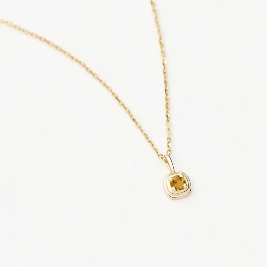 Fine November Birthstone Pendant Necklace | 14k Solid Gold/Citrine Necklace Missoma 