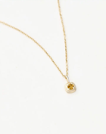 Fine November Birthstone Pendant Necklace | 14k Solid Gold/Citrine Necklace Missoma 