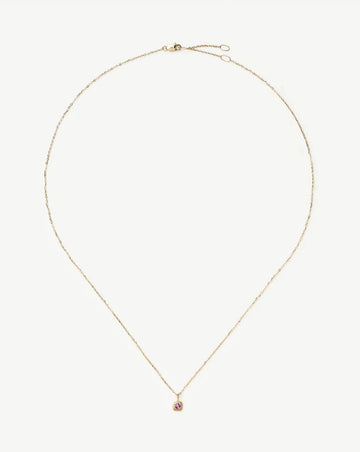 Fine October Birthstone Pendant Necklace | 14k Solid Gold/Pink Tourmaline Necklace Missoma 