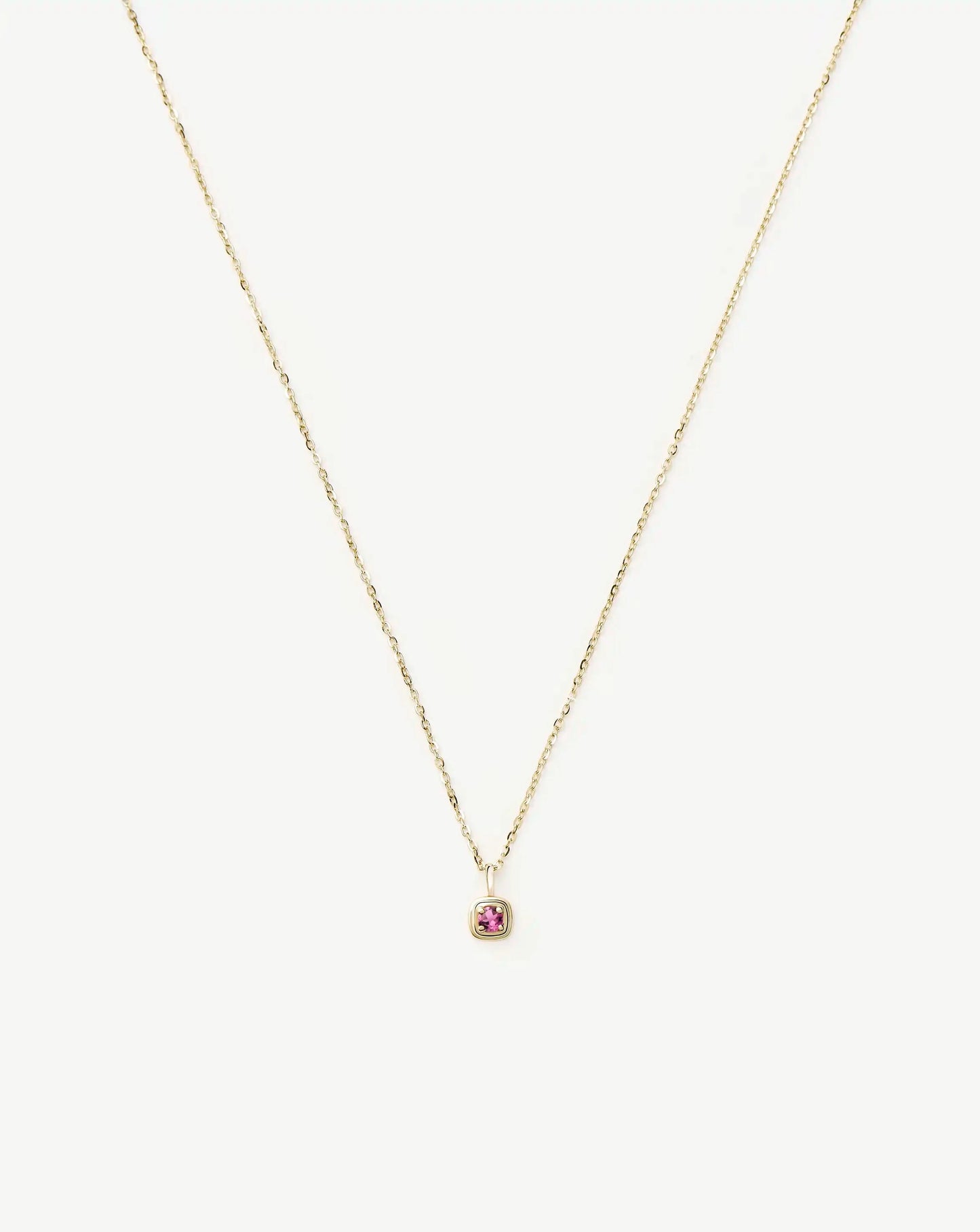 Fine October Birthstone Pendant Necklace | 14k Solid Gold/Pink Tourmaline Necklace Missoma 