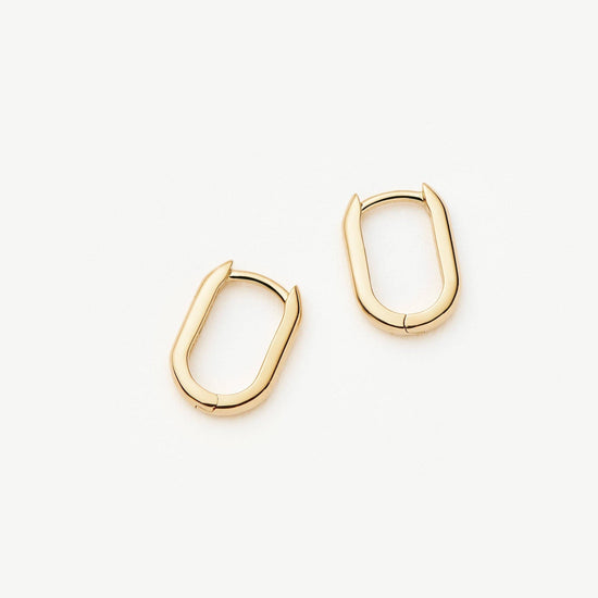 Fine Ovate Mini Hoop Earrings | 14k Solid Gold Earrings Missoma 
