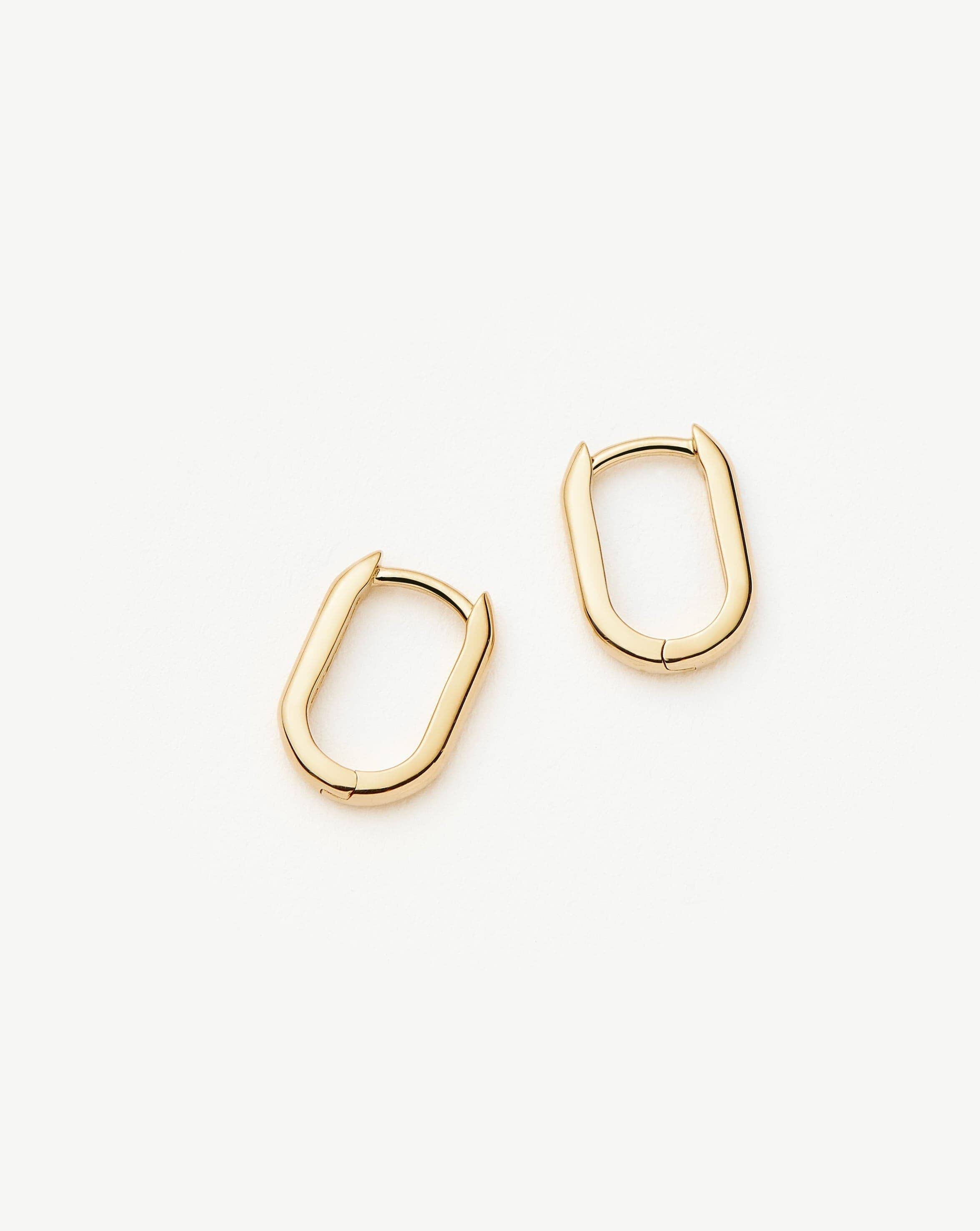 Fine Ovate Mini Hoop Earrings | 14k Solid Gold Earrings Missoma 