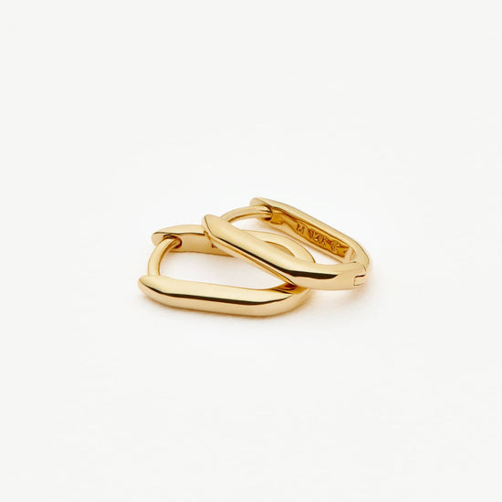 Fine Ovate Mini Hoop Earrings | 14k Solid Gold Earrings Missoma 