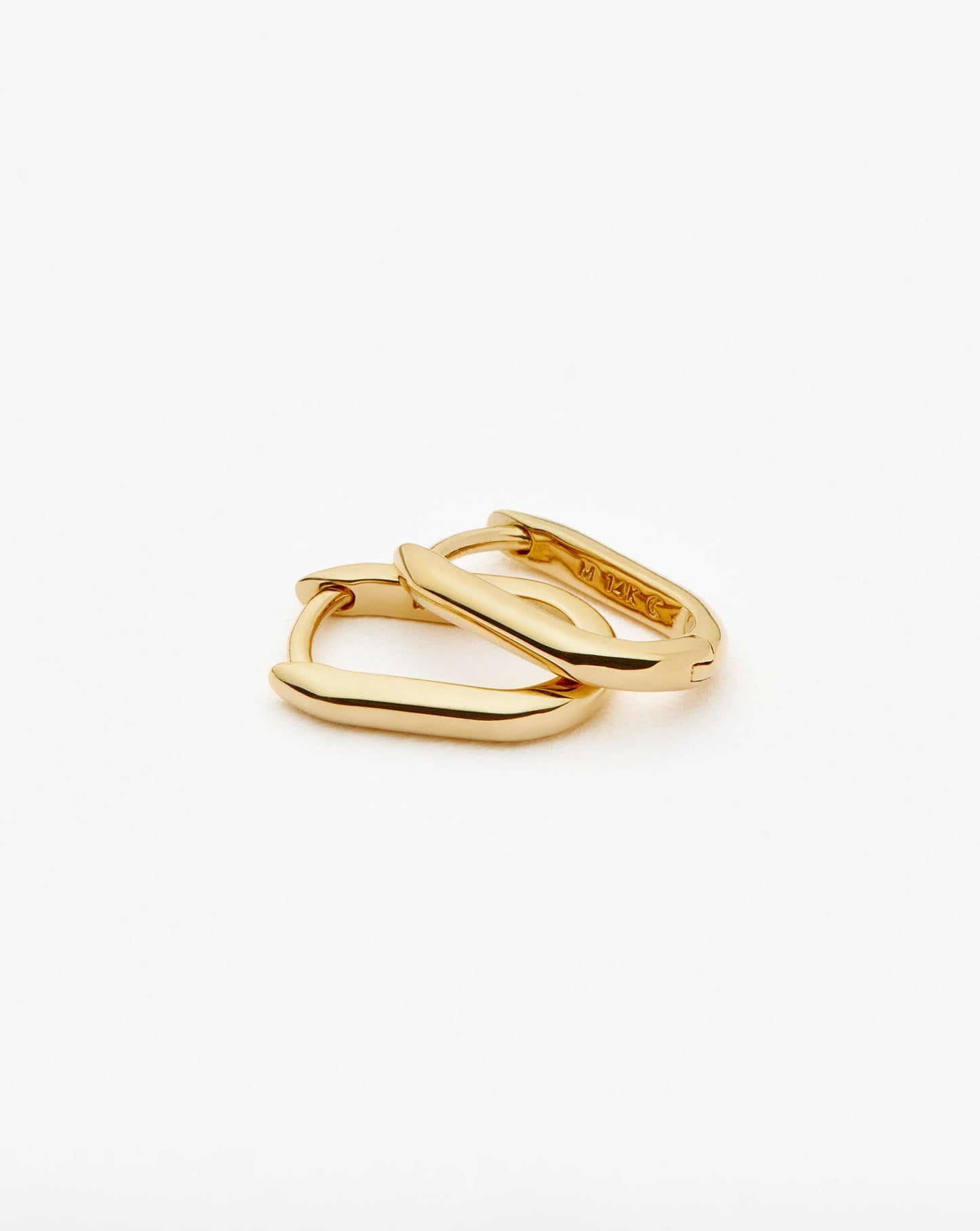 Fine Ovate Mini Hoop Earrings | 14k Solid Gold Earrings Missoma 