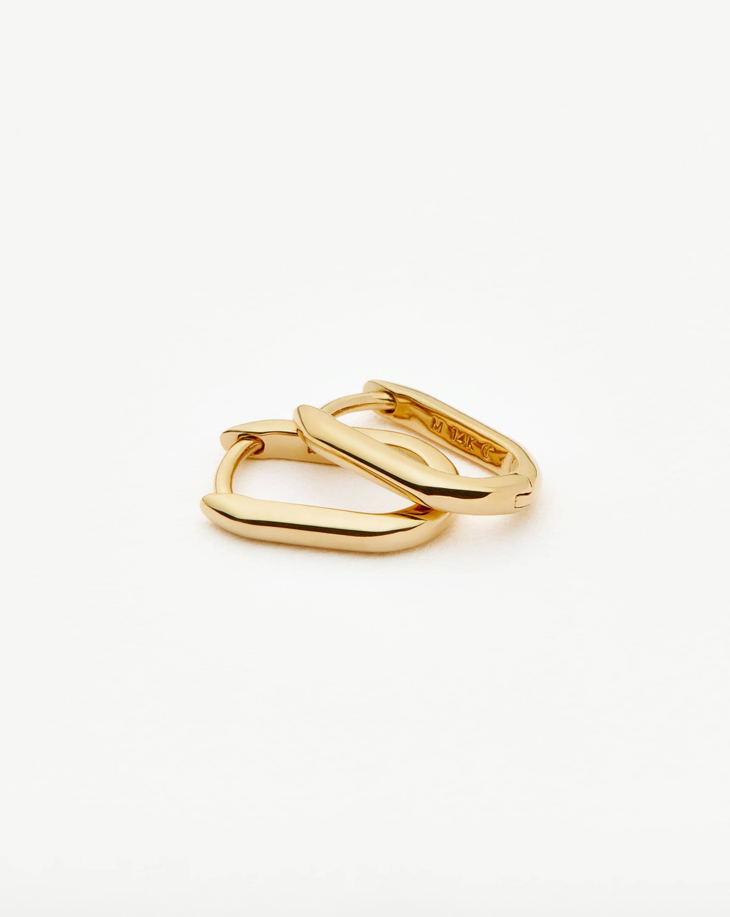 Fine Ovate Mini Hoop Earrings | 14k Solid Gold Earrings Missoma 