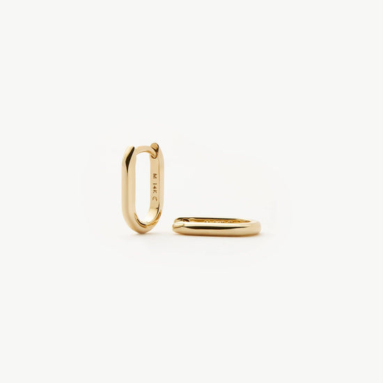 Fine Ovate Mini Hoop Earrings | 14k Solid Gold Earrings Missoma 