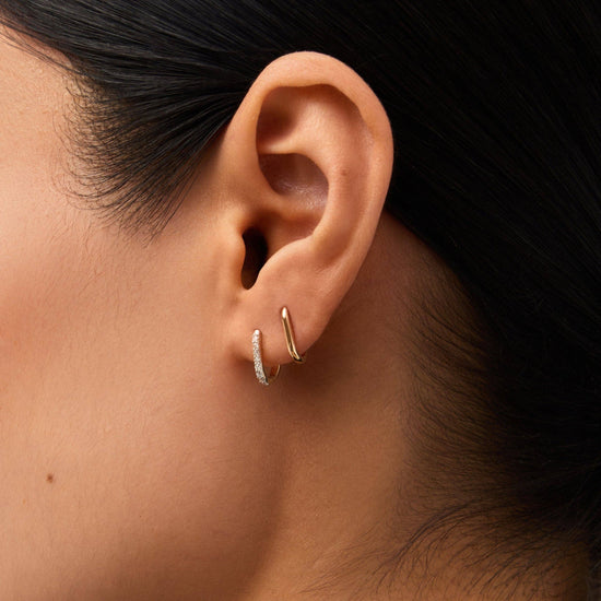 Fine Ovate Mini Hoop Earrings | 14k Solid Gold Earrings Missoma 