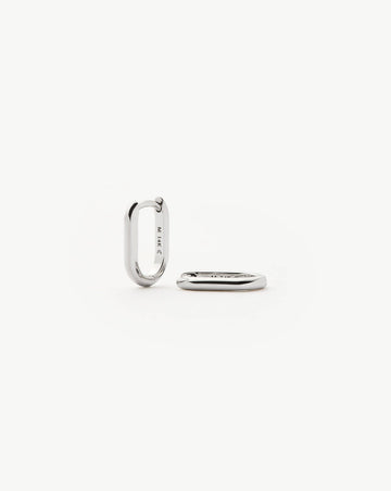 Fine Ovate Mini Hoop Earrings | 14k Solid White Gold Earrings Missoma 