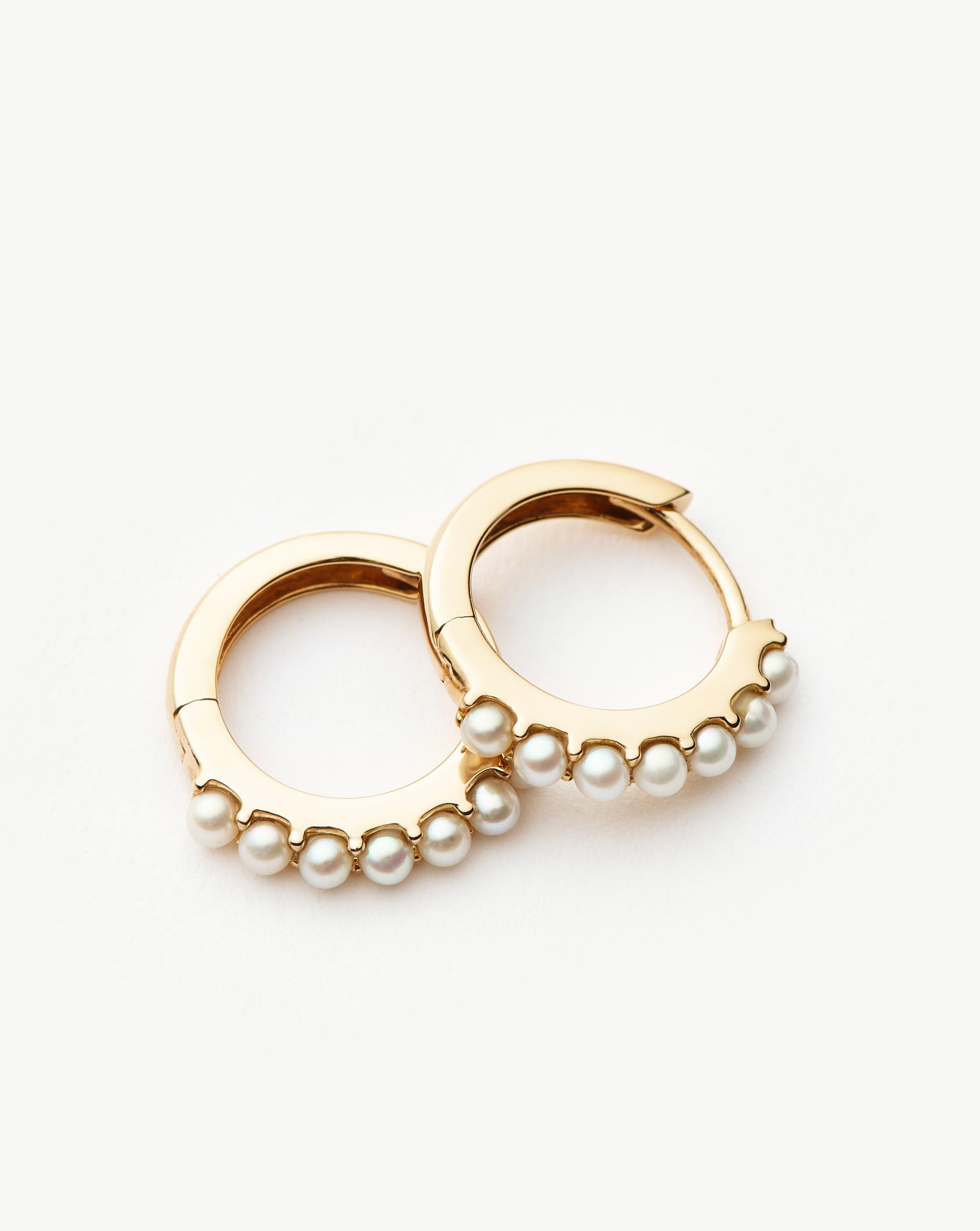 Fine Pearl Huggies Earrings Missoma 