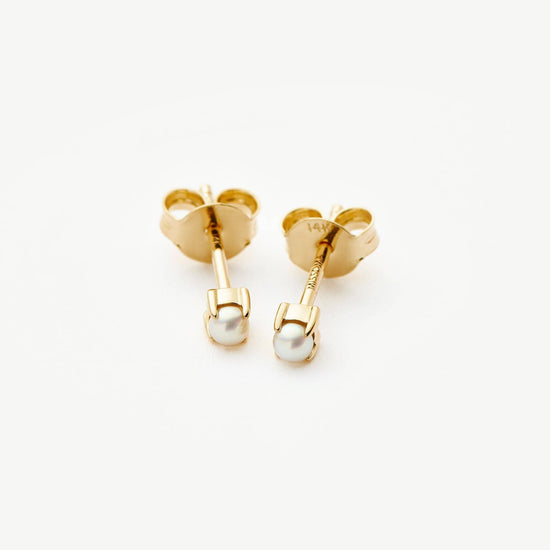 Fine Pearl Stud Earrings | 14k Solid Gold/Pearl Earrings Missoma 
