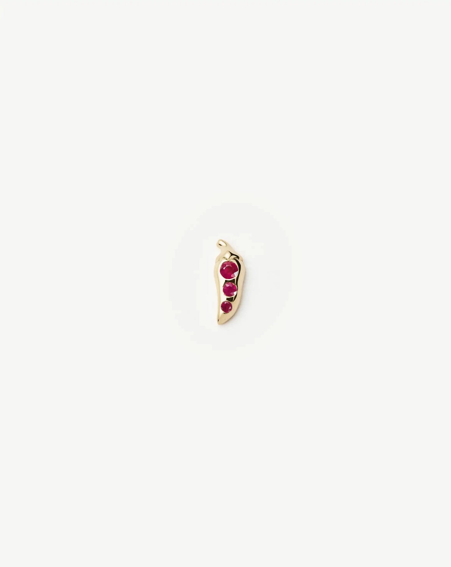 Fine Ruby Chilli Single Stud Earring | 14k Solid Gold/Ruby Earrings Missoma 