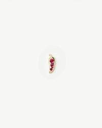 Fine Ruby Chilli Single Stud Earring | 14k Solid Gold/Ruby Earrings Missoma 