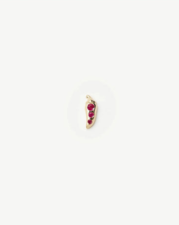 Fine Ruby Chilli Single Stud Earring | 14k Solid Gold/Ruby Earrings Missoma 